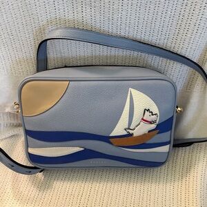 RADLEY LONDON Blue and Cream Crossbody Bag